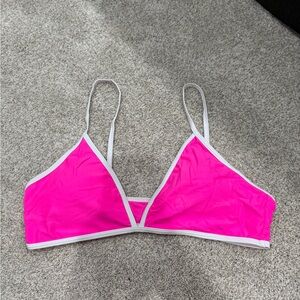 Hot pink and white bikini top
